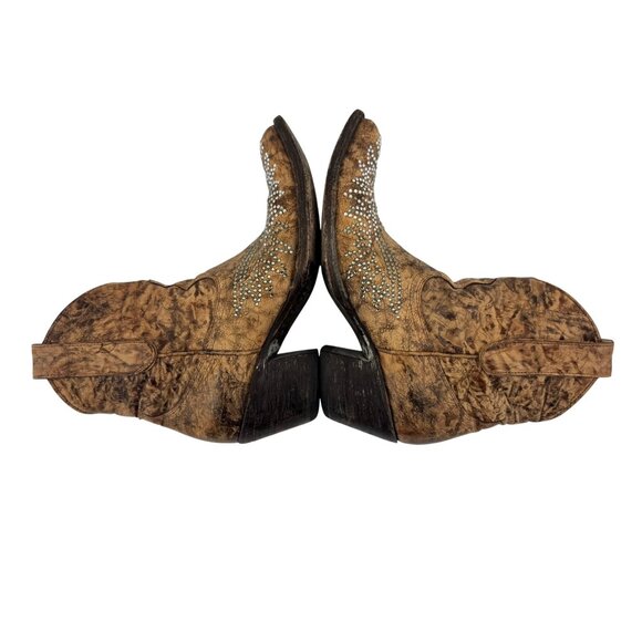 Size 7.5 Old Gringo Eagle Swarovski Crystals Snip Toe Ankle Cowboy Cowgirl Boots - Picture 6 of 14